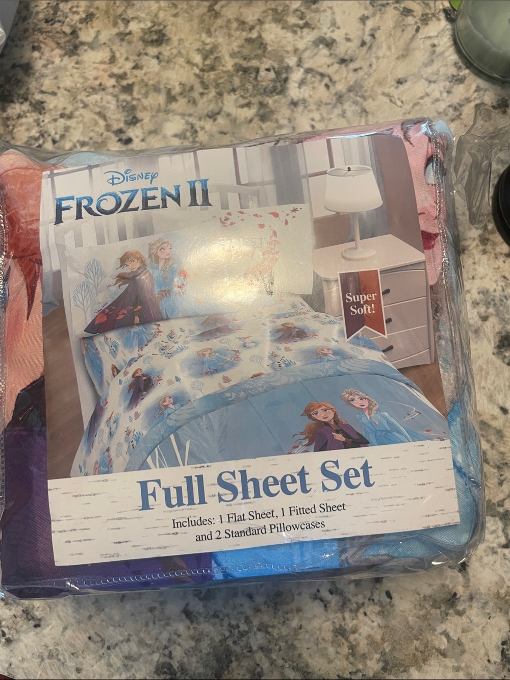 Disney Frozen II Full Sheet Set in Blue and Pink Accents